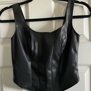 Black Abercrombie & Fitch corset pleather top